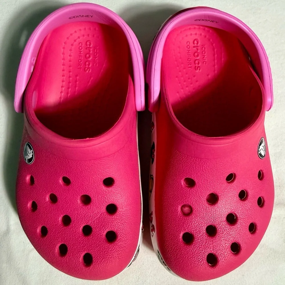 Crocs Disney Crocbands Minnie Mouse Clogs Girls 7 Slip Ons Paradise Pink Summer